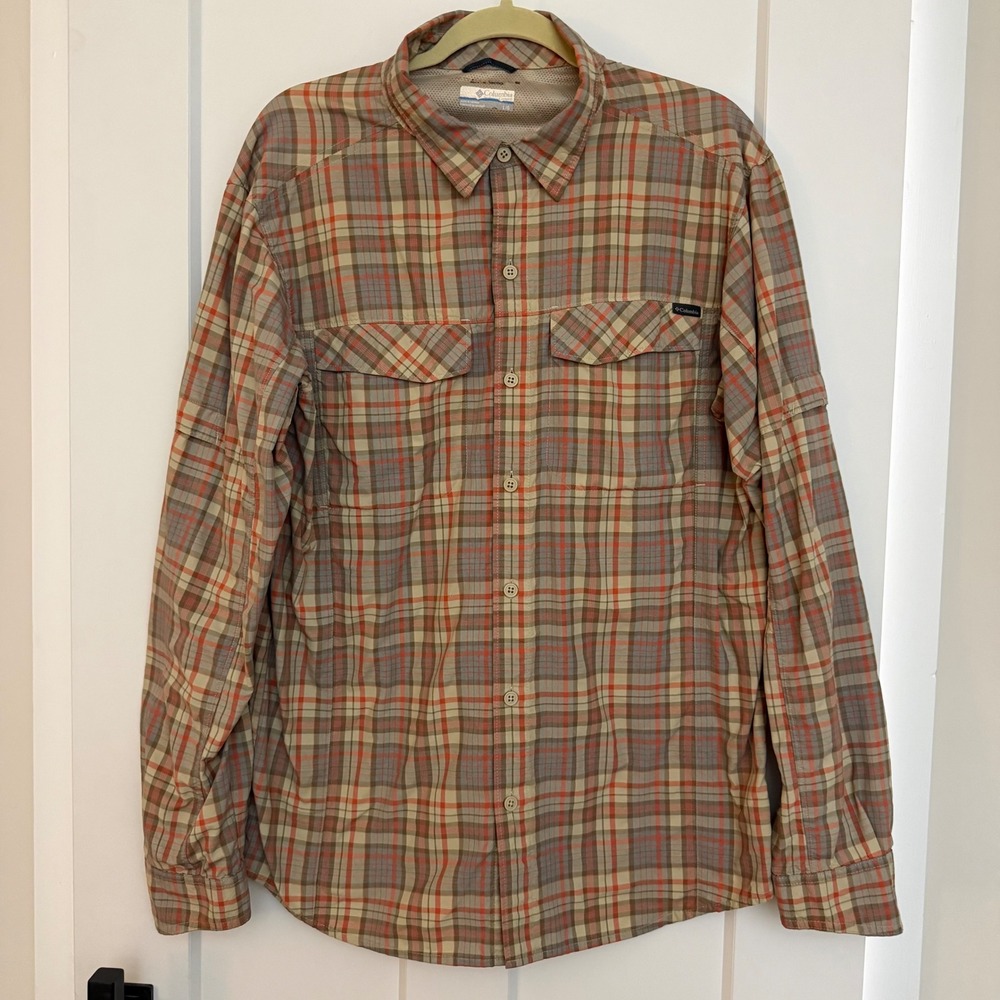 Columbia Women's Large Plaid Long Sleeve Hiking Shirt‎ L/G Outdoor Trail